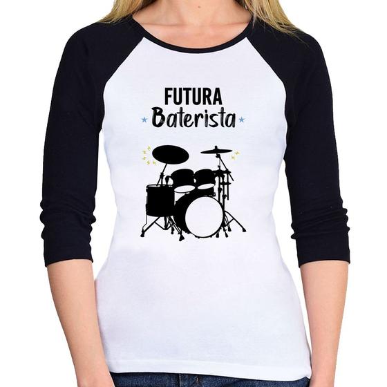 Imagem de Baby Look Raglan Futura Baterista Manga 3/4 - Foca na Moda