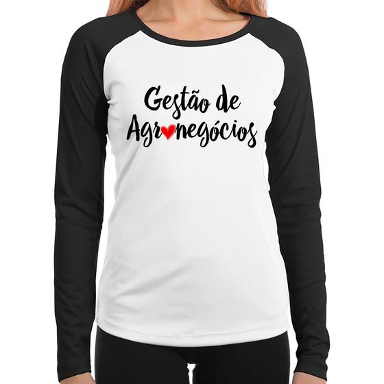 Imagem de Baby Look Raglan Gestão de agronegócios por amor Manga Longa - Foca na Moda