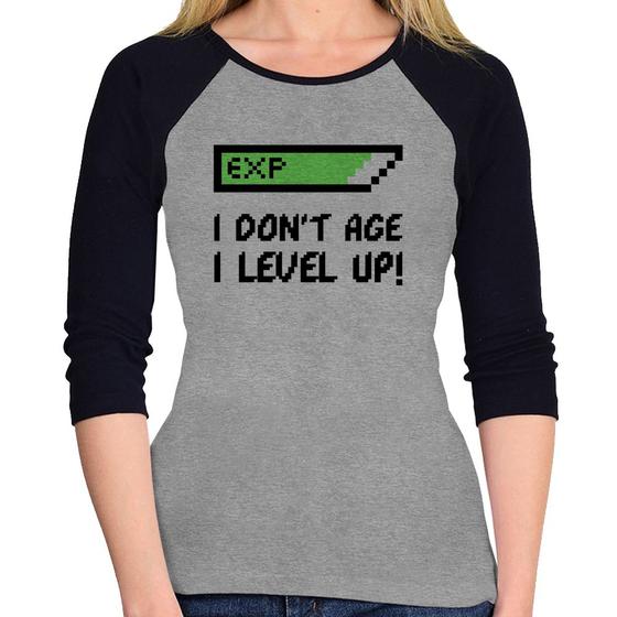 Imagem de Baby Look Raglan I Don't Age, I Level Up Manga 3/4 - Foca na Moda