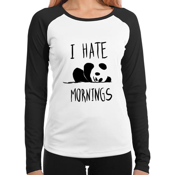 Imagem de Baby Look Raglan I Hate Mornings Manga Longa - Foca na Moda