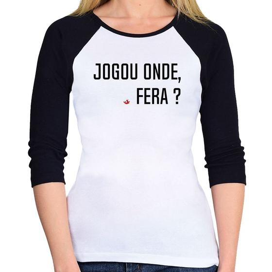 Imagem de Baby Look Raglan Jogou onde fera Manga 3/4 - Foca na Moda