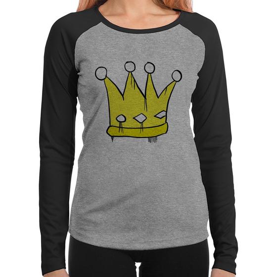 Imagem de Baby Look Raglan King and Queen Crown Manga Longa - Foca na Moda