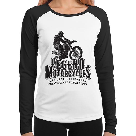 Imagem de Baby Look Raglan Legend Motorcycle Manga Longa - Foca na Moda