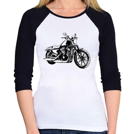 Imagem de Baby Look Raglan Moto Sportster XL 883 Iron Art Manga 3/4 - Foca na Moda