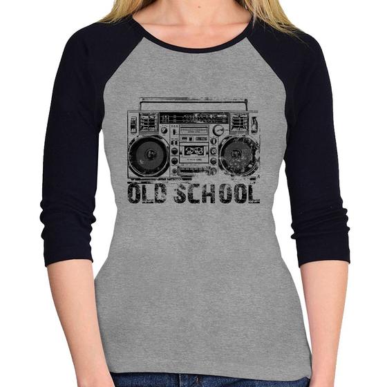 Imagem de Baby Look Raglan Old School Boombox Manga 3/4 - Foca na Moda