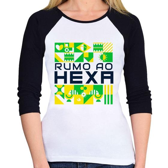 Imagem de Baby Look Raglan Rumo ao Hexa Manga 3/4 - Foca na Moda