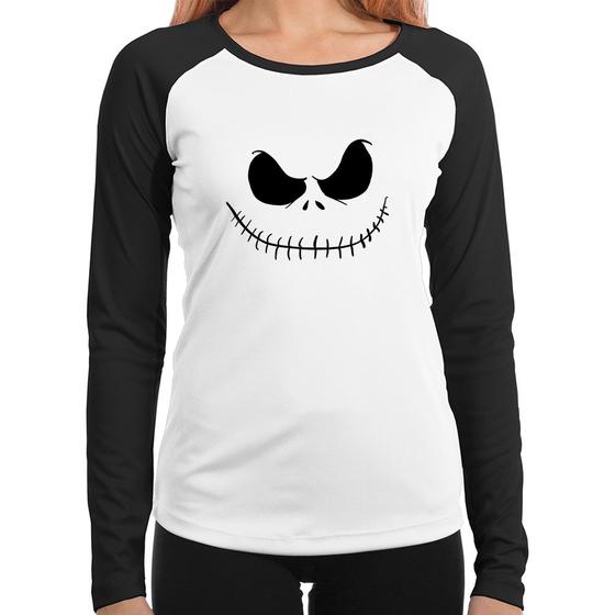 Imagem de Baby Look Raglan Scare Face Manga Longa - Foca na Moda