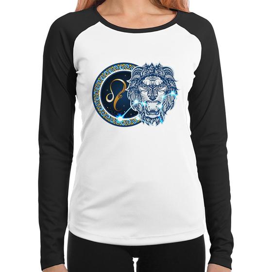 Imagem de Baby Look Raglan Signo Leão Astrologia Manga Longa - Foca na Moda