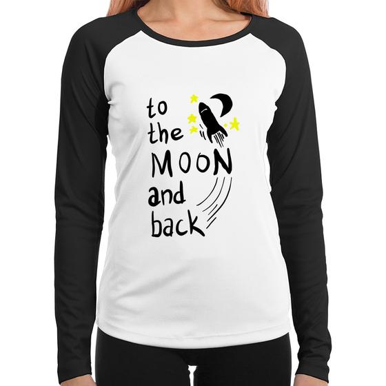 Imagem de Baby Look Raglan To the moon and back Manga Longa - Foca na Moda