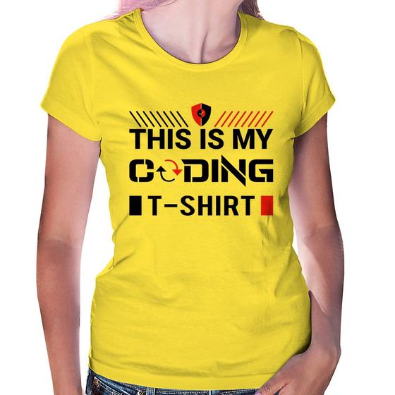 Imagem de Baby Look This is my coding t-shirt - Foca na Moda