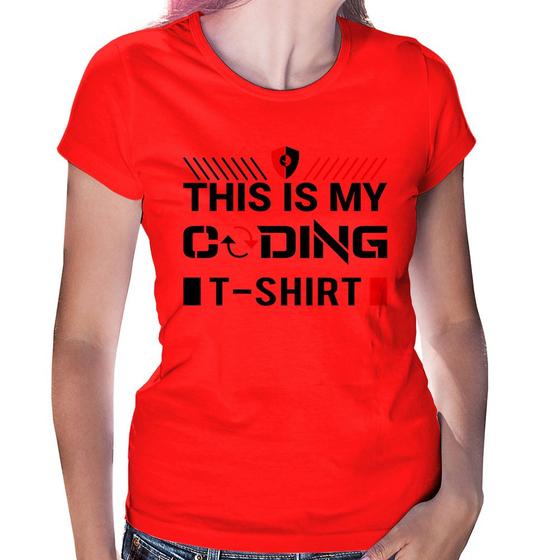 Imagem de Baby Look This is my coding t-shirt - Foca na Moda