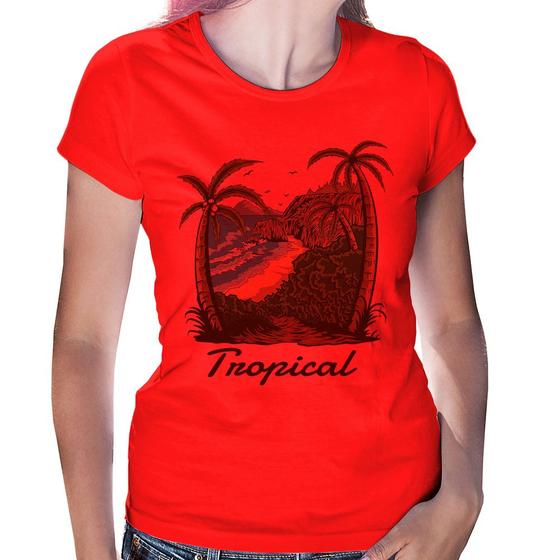 Imagem de Baby Look Tropical Beach - Foca na Moda