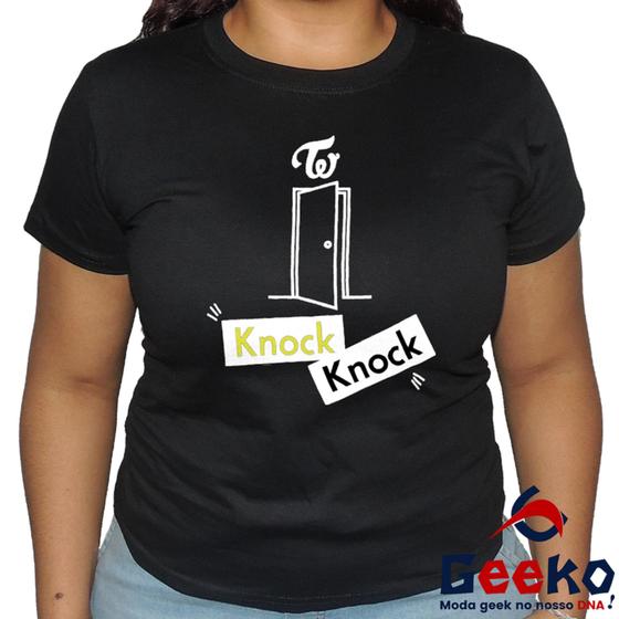 Imagem de Baby Look Twice 100% Algodão K-pop Knock Knock Once Blusa Feminina Geeko