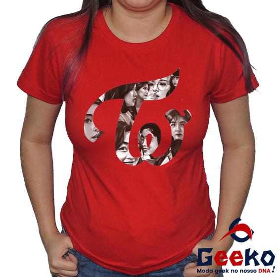 Imagem de Baby Look Twice 100% Algodão T K-pop Once Blusa Feminina Geeko