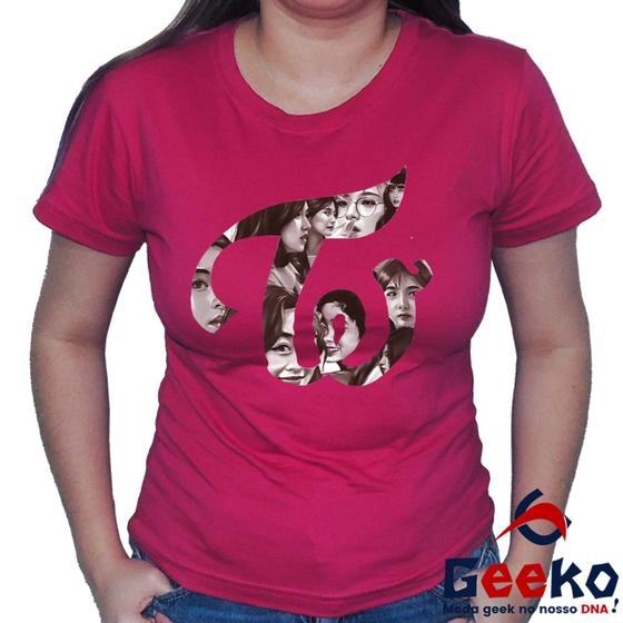 Imagem de Baby Look Twice 100% Algodão T K-pop Once Blusa Feminina Geeko