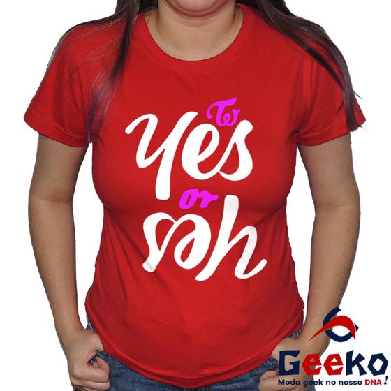 Imagem de Baby Look Twice 100% Algodão Yes Or Yes K-pop Once Blusa Feminina Geeko