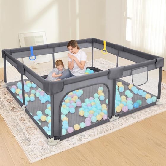 Imagem de Baby Playpen Dripex 50x50cm, seguro anti-queda com Gates Anchor Grey