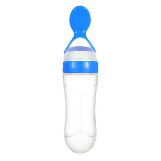 Imagem de Baby Rice Paste Bottle Baby Silicone Milk Bottle Squeeze Spoon Suplemento Food Rice Bottle Spoon Children's Paste Fee Rice Garrafas