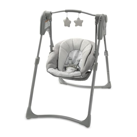 Imagem de Baby Swing Graco Slim Spaces Compact Reign com arnês de 5 pontos