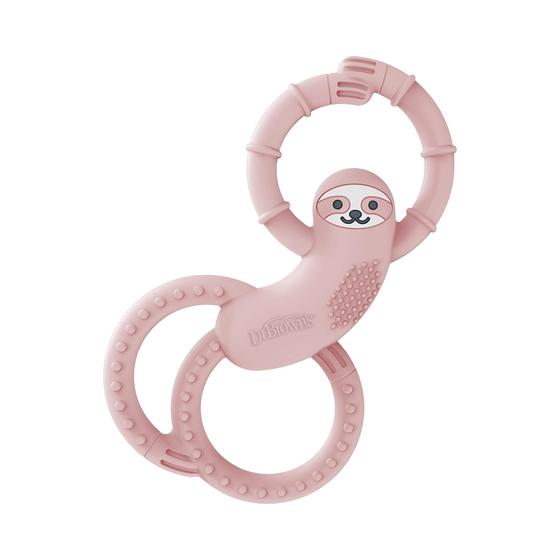 Imagem de Baby Teether Dr. Brown's Flexees Pink Sloth 3m+ de silicone