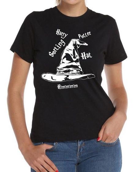 Imagem de Babylook Camiseta Harry Potter Chapéu Seletor Hogwart