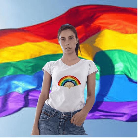 Imagem de BabyLook Leque - Bandeira Orgulho - LGBT - Unissex