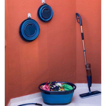 Bacia Retratil Cesto Dobravel Multiuso Lavanderia Azul 18L é boa?