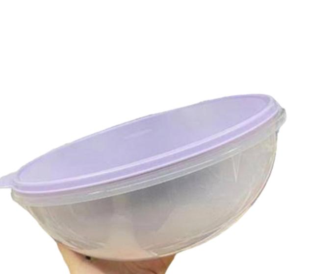 Imagem de  BACIA Saladeira Grande Da Tupperware 6,5 Litros Transparente da tampa  lilás 