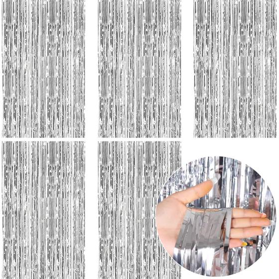 Imagem de Backdrop SINBEE Foil Tinsel, 5 pacotes para decorações de aniversário