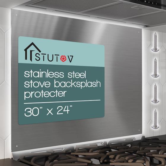 Imagem de Backsplash de Fogão STUTOV em Aço Inoxidável - 30x23,4cm