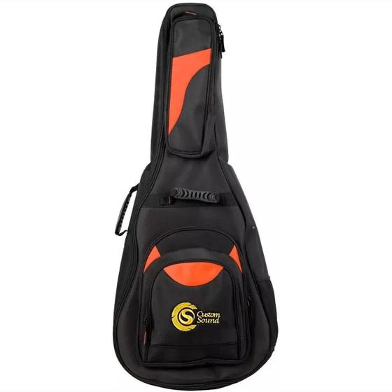 Imagem de Bag Capa P/ Violão Folk Acolchoada Custom Sound VF2 Laranja