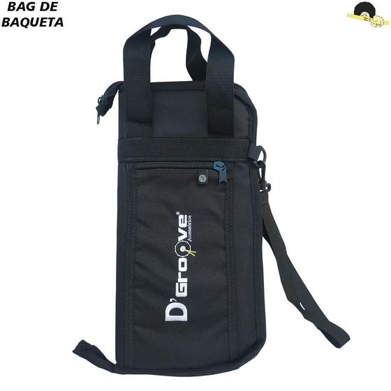 Imagem de Bag de baquetas para bateria DGroove - Com alça de mão e Fixador para Surdo