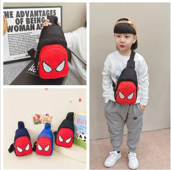 Imagem de Bag Infantil Shoulder Bolsa Alça Transversal Pochete Homem Aranha Spider Man Kids Pronta Entrega