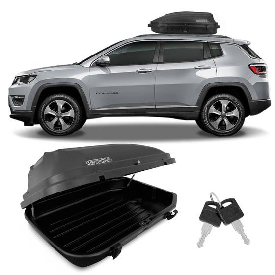 Imagem de Bagageiro Maleiro de Teto Motobul Jeep Compass 2012 a 2022 270 Litros 50KG Preto