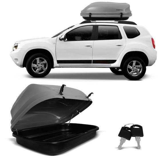 Bagageiro Maleiro de Teto Motobul Renault Duster 2010 a 2022 Cinza 600 Litros 50Kg Menor preço em Bagageiro Maleiro de Teto Motobul Renault Duster 2010 a 2022 Cinza 600 Litros 50Kg