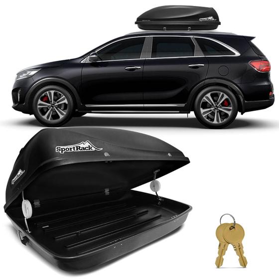Bagageiro Maleiro De Teto Sport Rack Conquest Kia Sorento 2002 A 2018 50KG 370 Litros Preto Menor preço em Bagageiro Maleiro De Teto Sport Rack Conquest Kia Sorento 2002 A 2018 50KG 370 Litros Preto