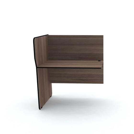 Imagem de Baia p/ telemarketing simples contínua pandin maxxi - walnut/preto