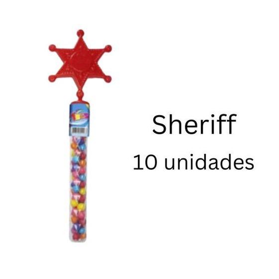 Imagem de Bala Açucarada Colorida Estrelinha de Sheriff Vem com 10