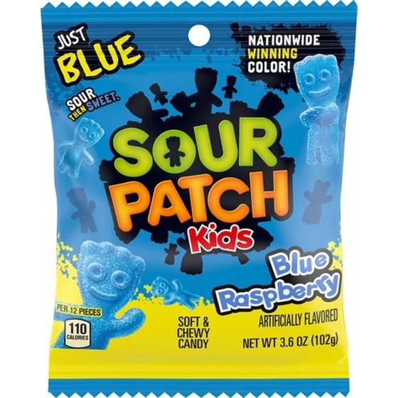 Imagem de Bala Azedinha Sour Patch kids Sabor RASPBERRY Sachê 100g