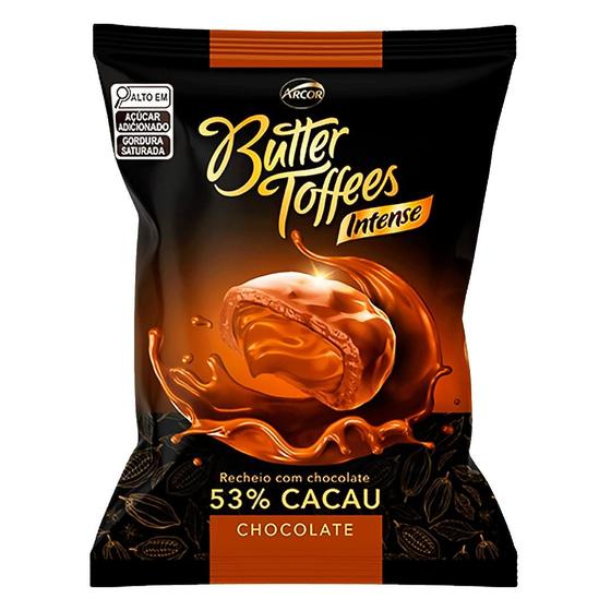 Imagem de Bala Butter Toffees Intense 53% cacau sabor Chocolate 500g - Arcor