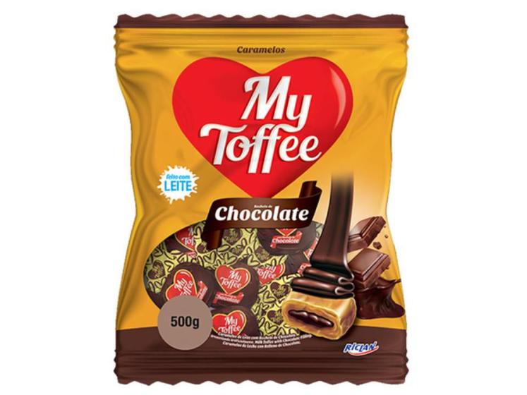 Imagem de Bala Caramelo My Toffee Leite Recheio Chocolate 500g