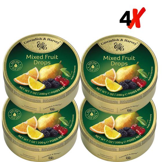 Imagem de Bala CAVENDISH & HARVEY Mixed Fruits Drops 200g (4x)