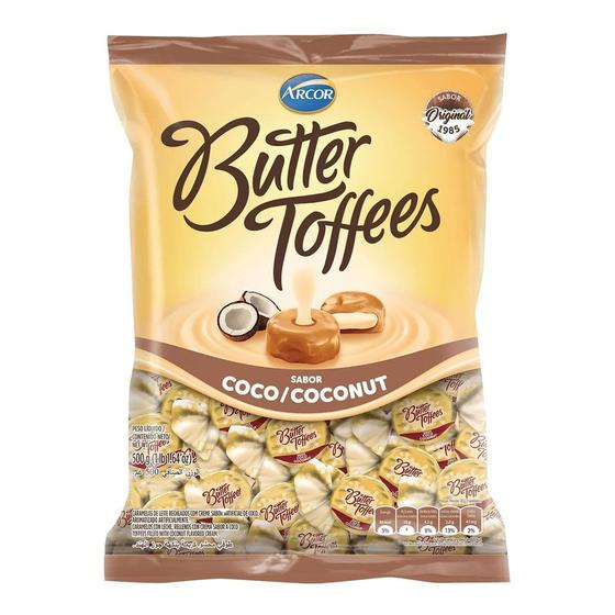 Imagem de Bala de Caramelo Sabor Coco Arcor 100g