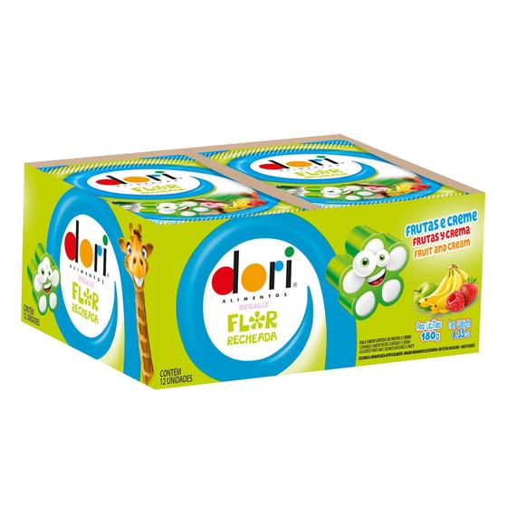 Imagem de Bala de Gelatina Flor Recheada Frutas - 180g