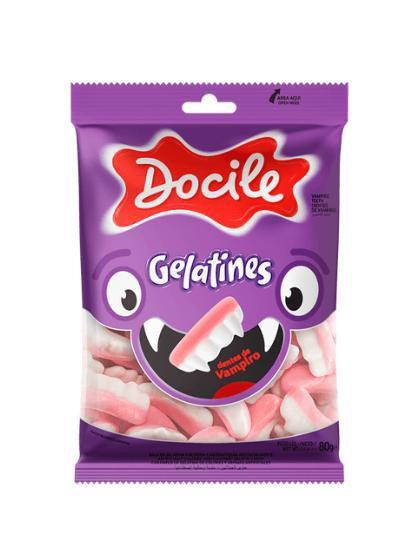 Imagem de Bala de Gelatina Mini Dentes de Vampiro Cítrico 15g -Docile