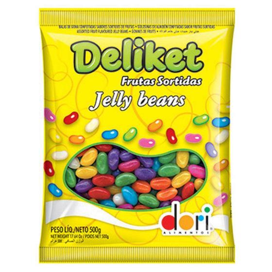 Imagem de Bala de Goma Confeitada Deliket Jelly Beans Frutas Sortidas 350g - Dori