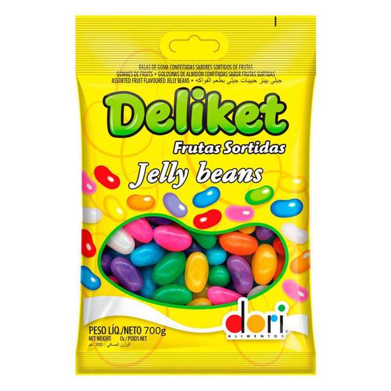 Imagem de Bala de Goma Confeitada Deliket Jelly Beans Frutas Sortidas 700g - Dori