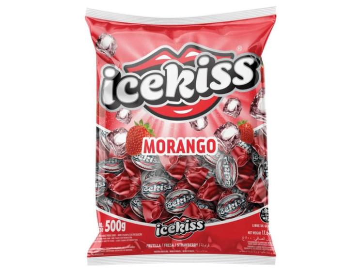 Imagem de Bala Dura Icekiss Morango 500g