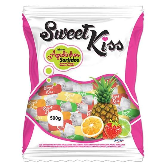 Imagem de Bala Dura Sweet Kiss Azedinha Sortida 500g - Riclan