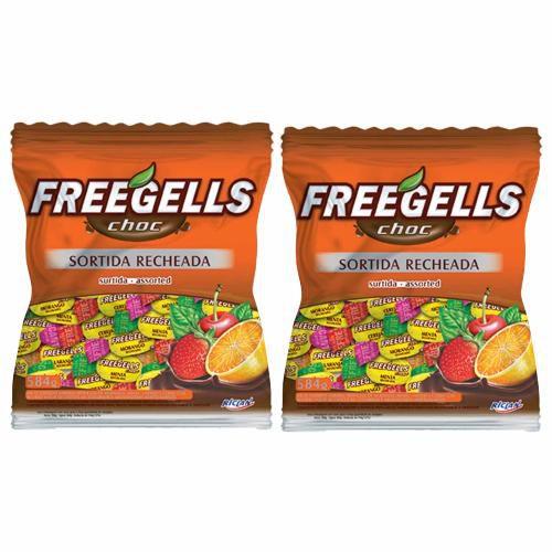 Imagem de Bala Freegells Chocolate Sortida 584g Riclan - 2 Pacotes